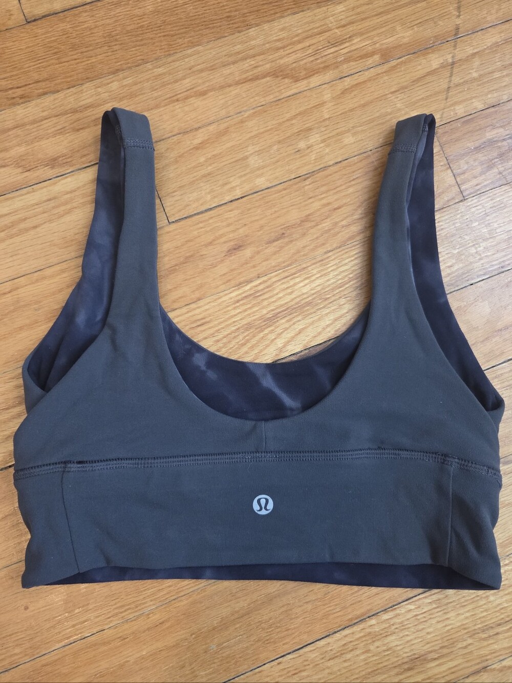 Lululemon Align Sports Bra Light Support Reversible Dark Gray Tie Dye Size 4 - Picture 7 of 8